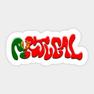 Portugal Flag Typeface Sticker